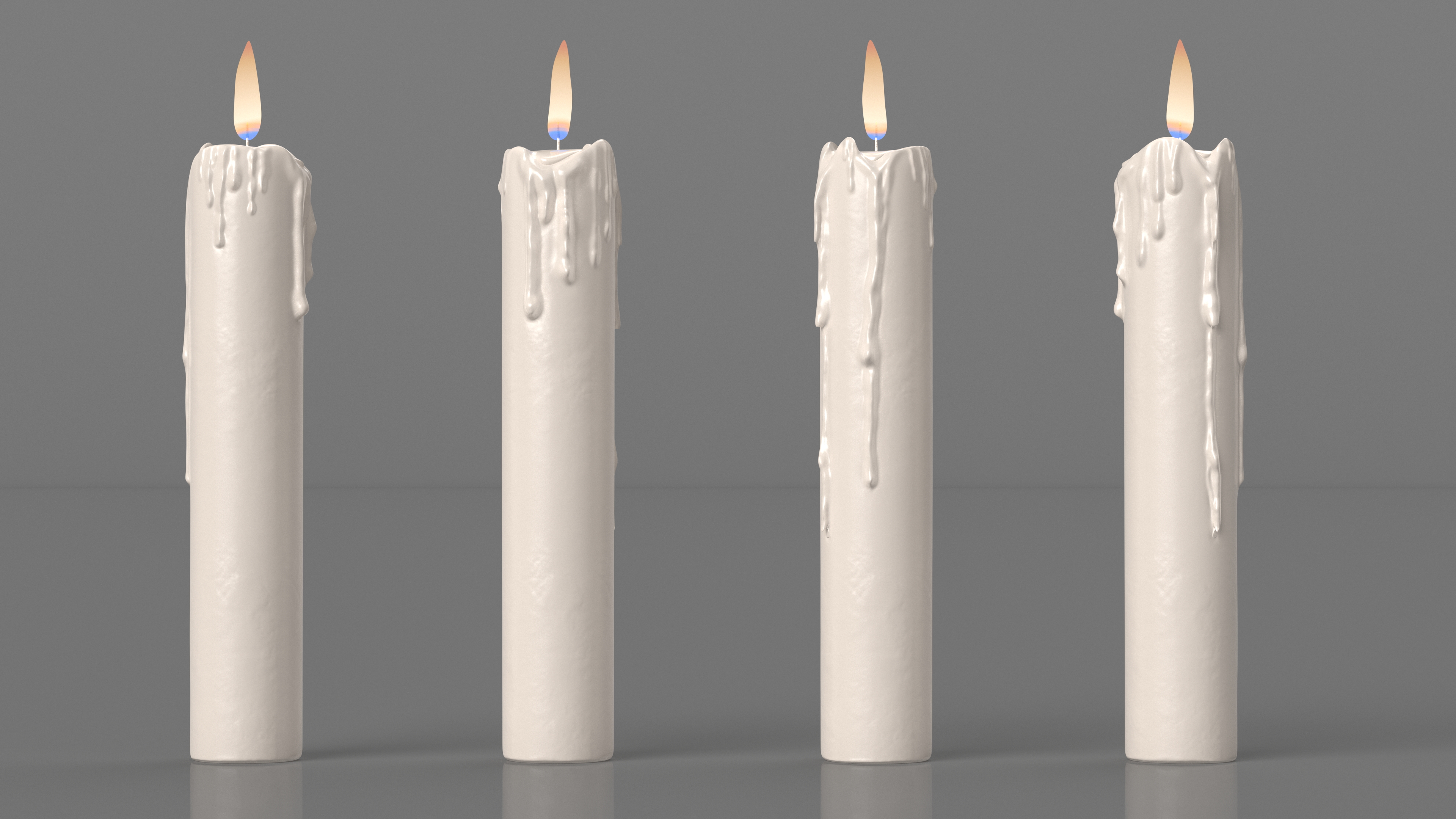 Melted Candle White 3D model