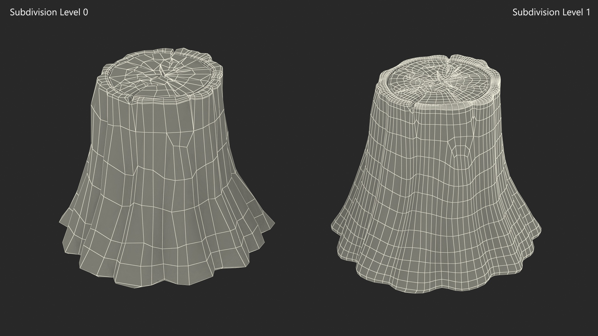 3D High Cartoon Stump model