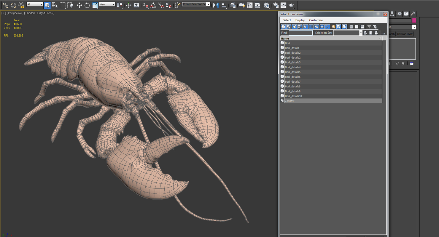 Lobster Pose 3 3D model