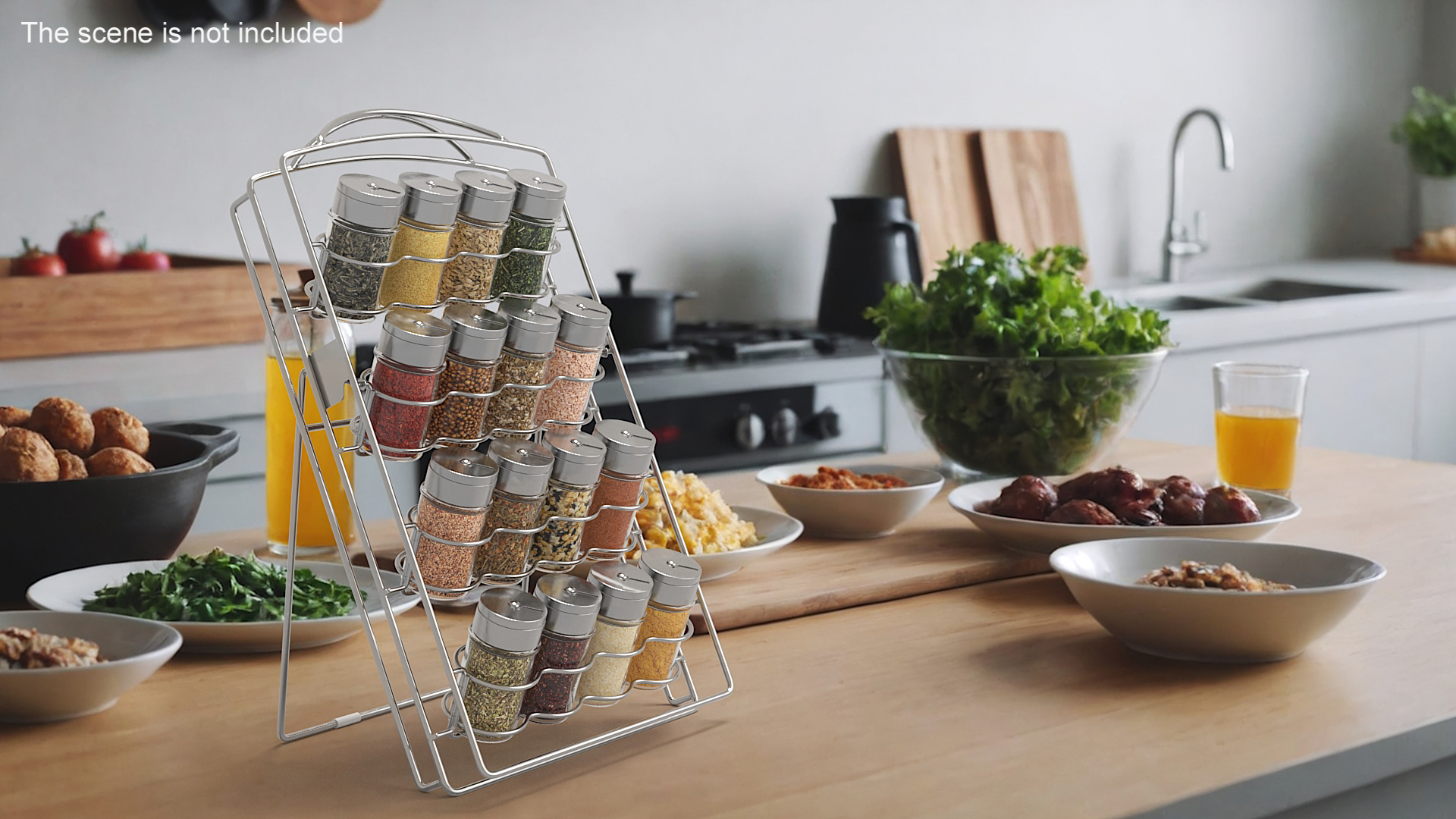 3D Spice Rack with Empty Jars