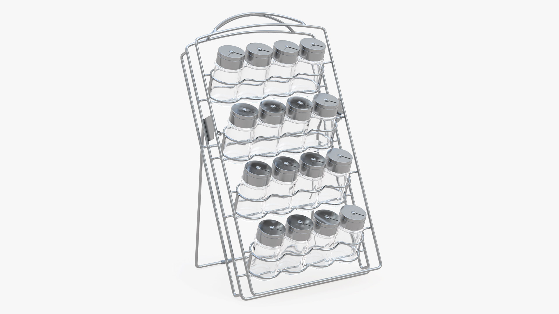 3D Spice Rack with Empty Jars