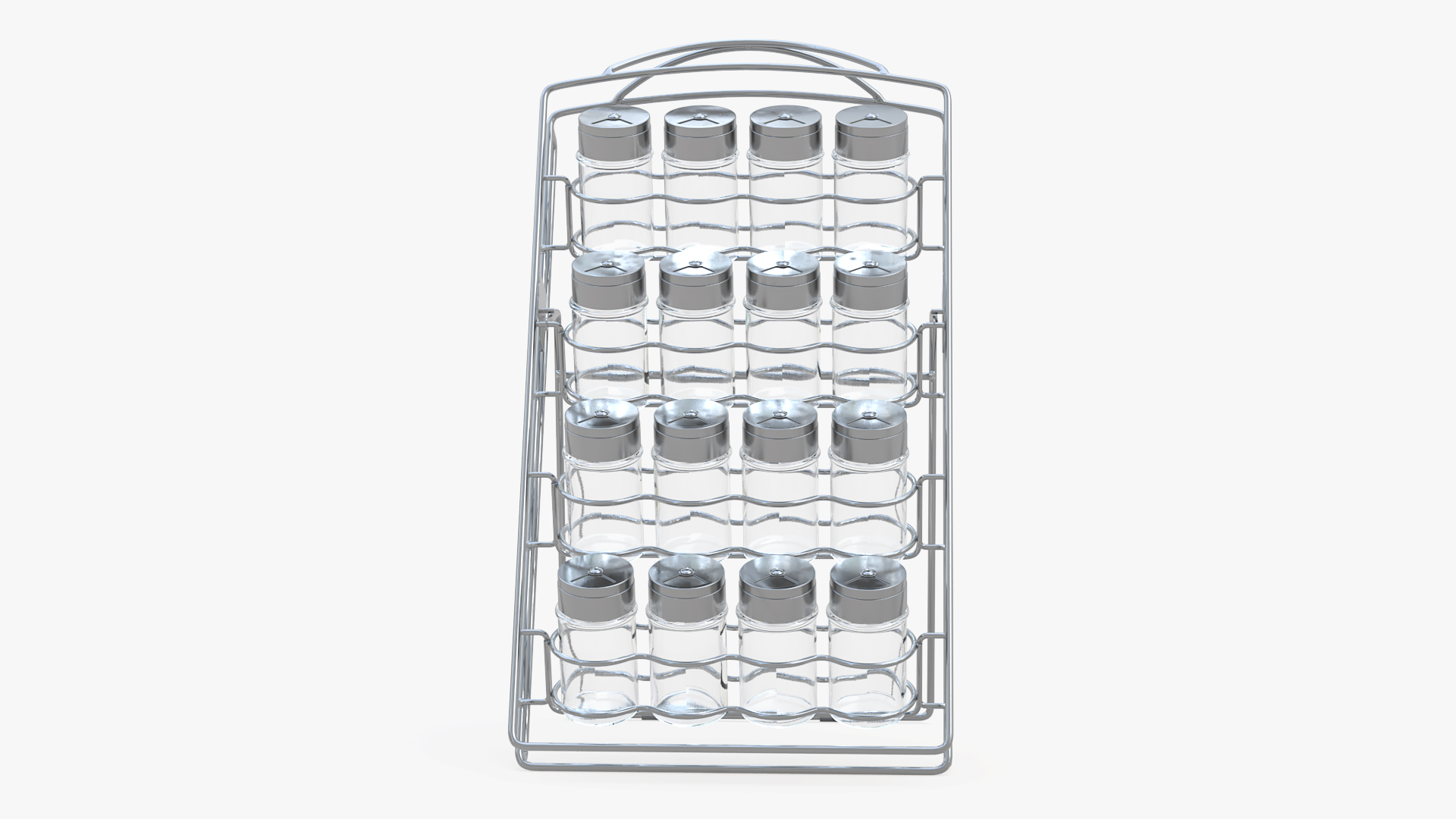 3D Spice Rack with Empty Jars