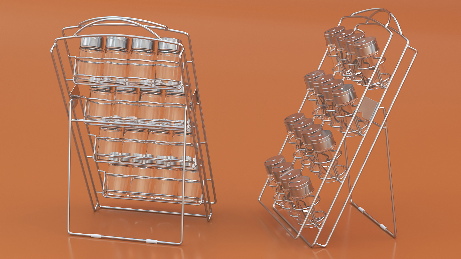 3D Spice Rack with Empty Jars