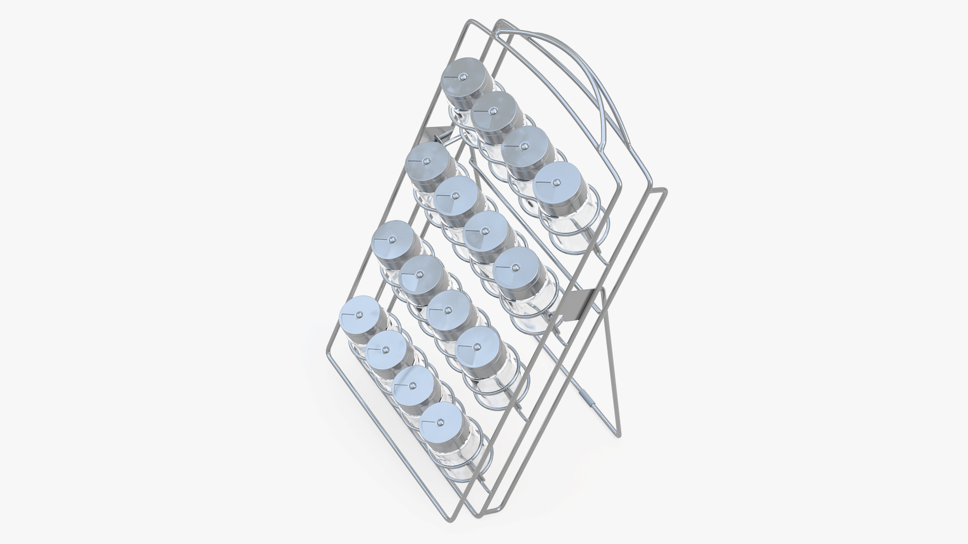 3D Spice Rack with Empty Jars