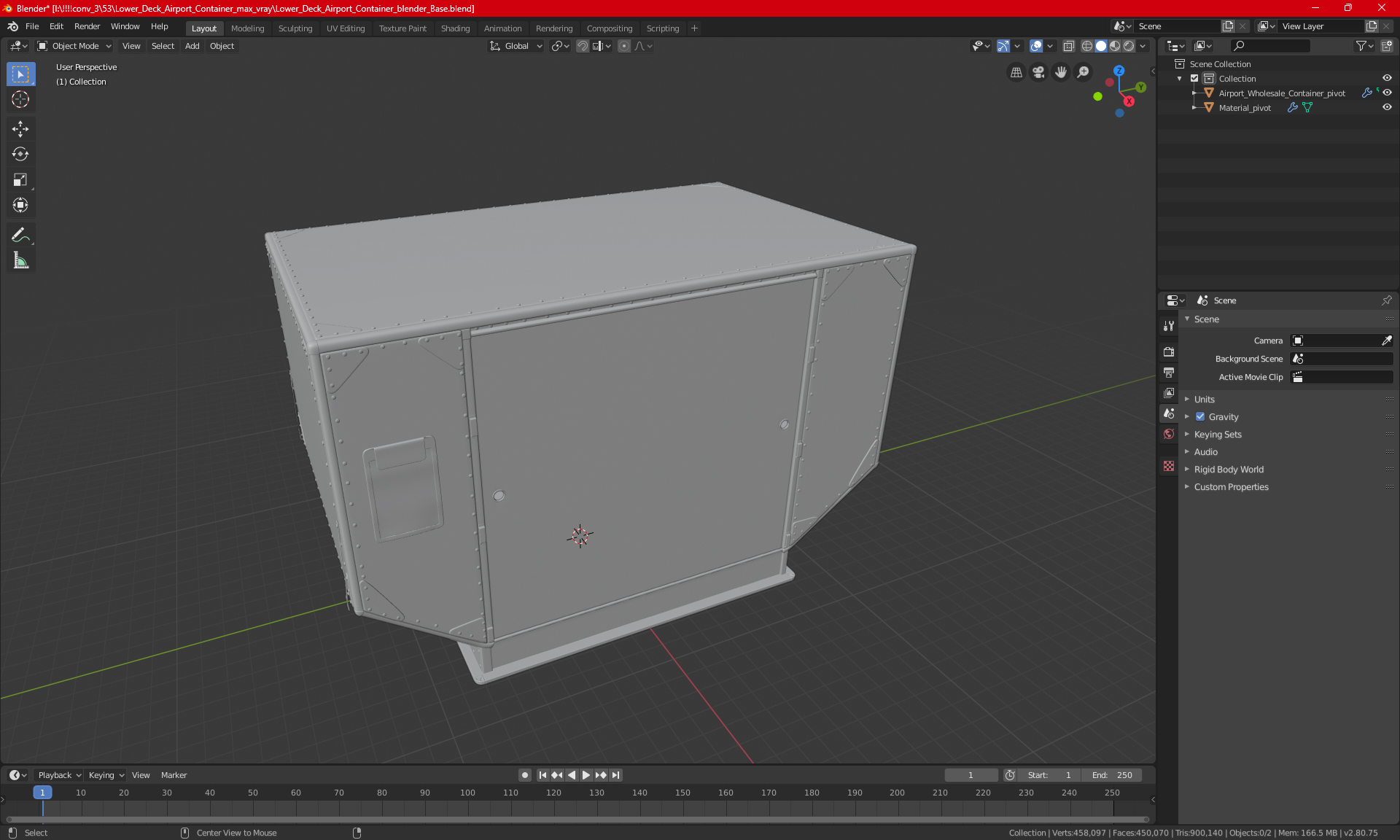 Old Airport Cargo Container 3D