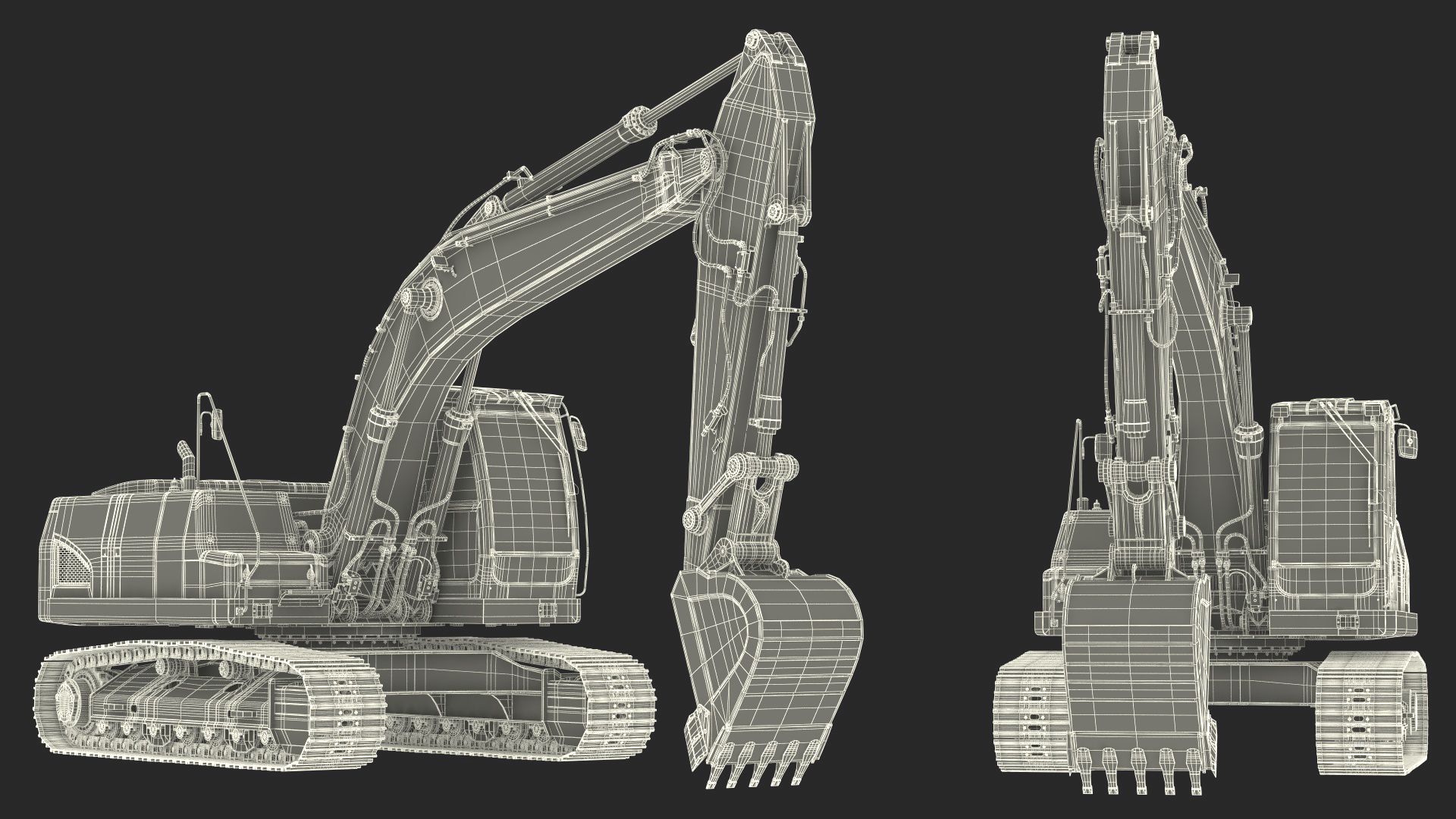 Hydraulic Tracked Medium Excavator 3D model