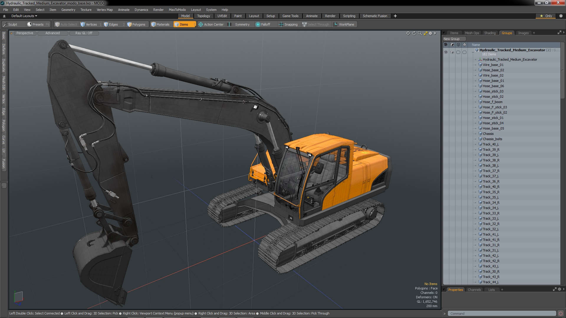 Hydraulic Tracked Medium Excavator 3D model