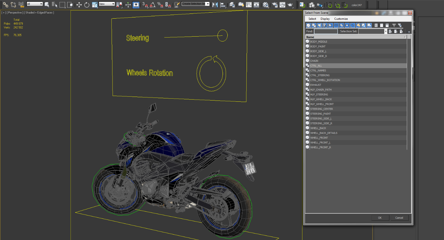 3D model Standard Motorcycle Kawasaki Z800 2016 Rigged