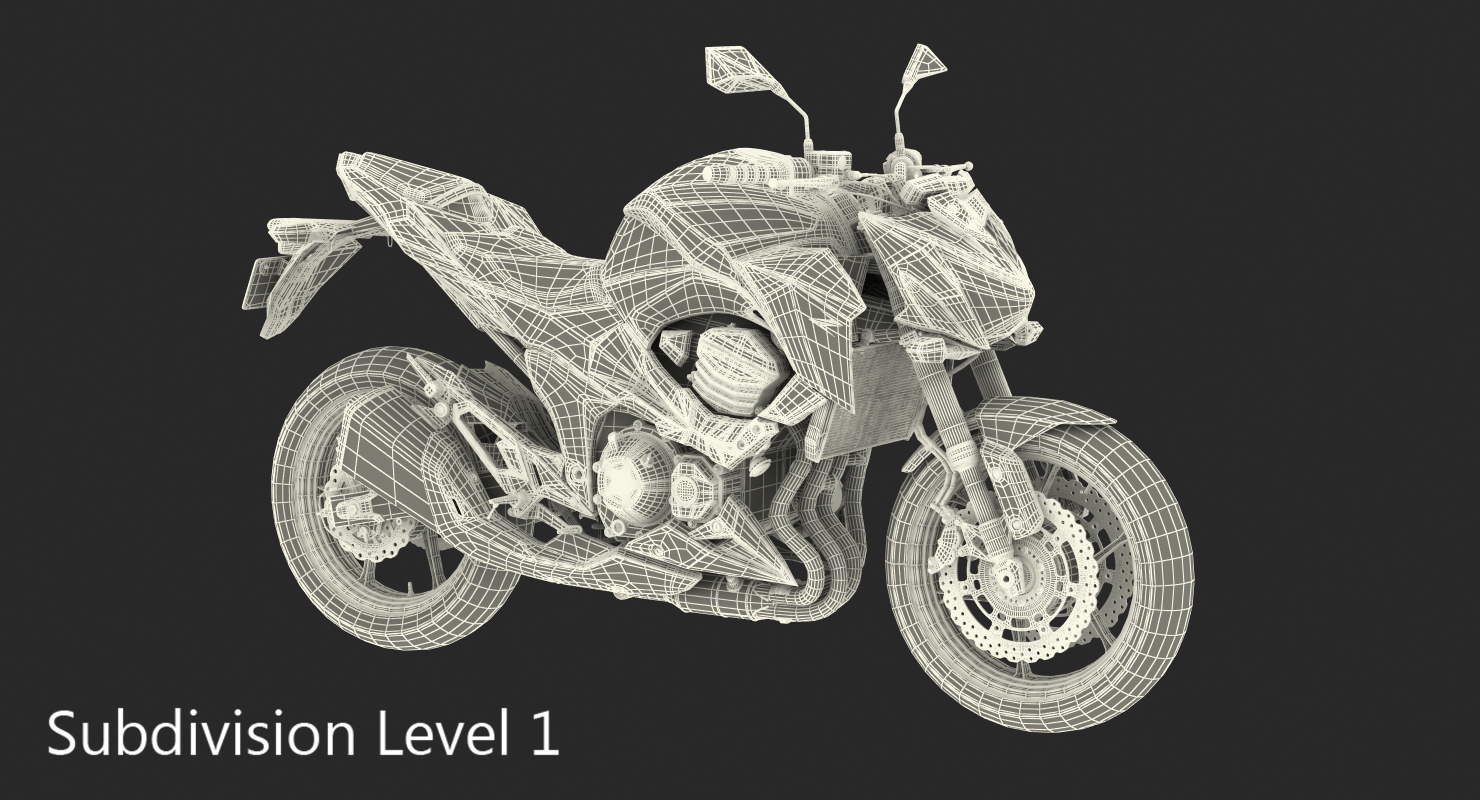 3D model Standard Motorcycle Kawasaki Z800 2016 Rigged