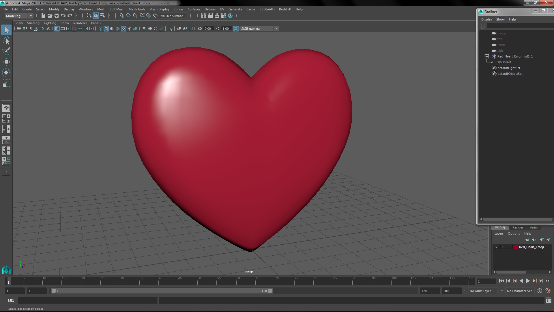 3D model Red Heart Emoji