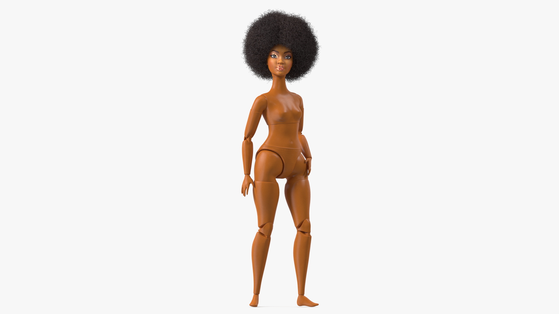 Barbie Looks Doll Elle GTD91 Curvy Brunette Fur 3D