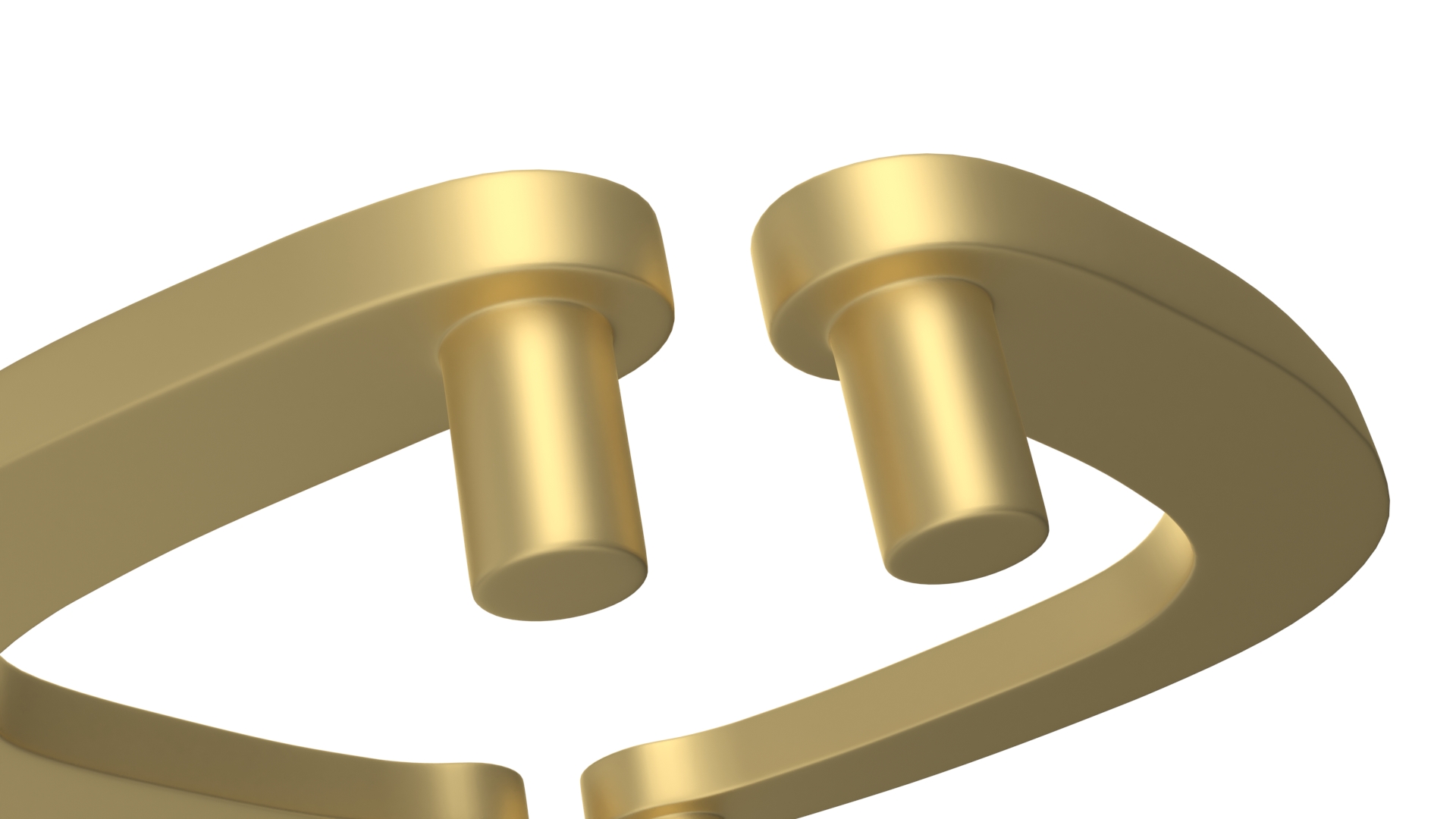 Door Handles Flat Corner Gold 3D model