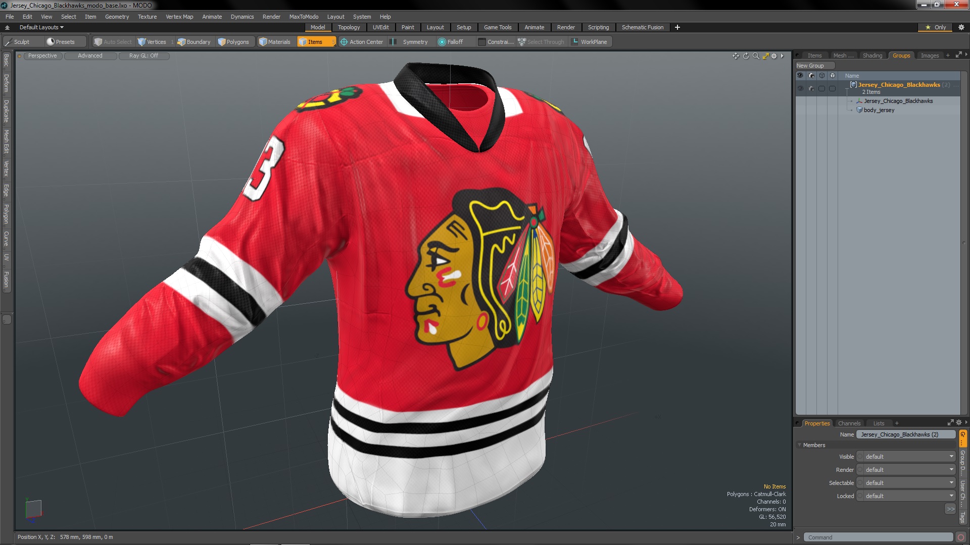 3D model Jersey Chicago Blackhawks