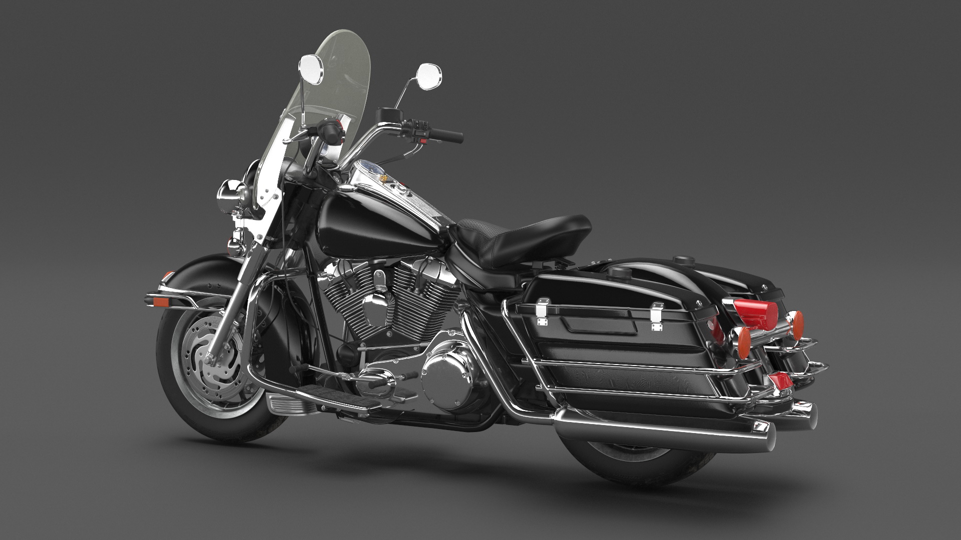 3D Road King Motorcycle with Biker