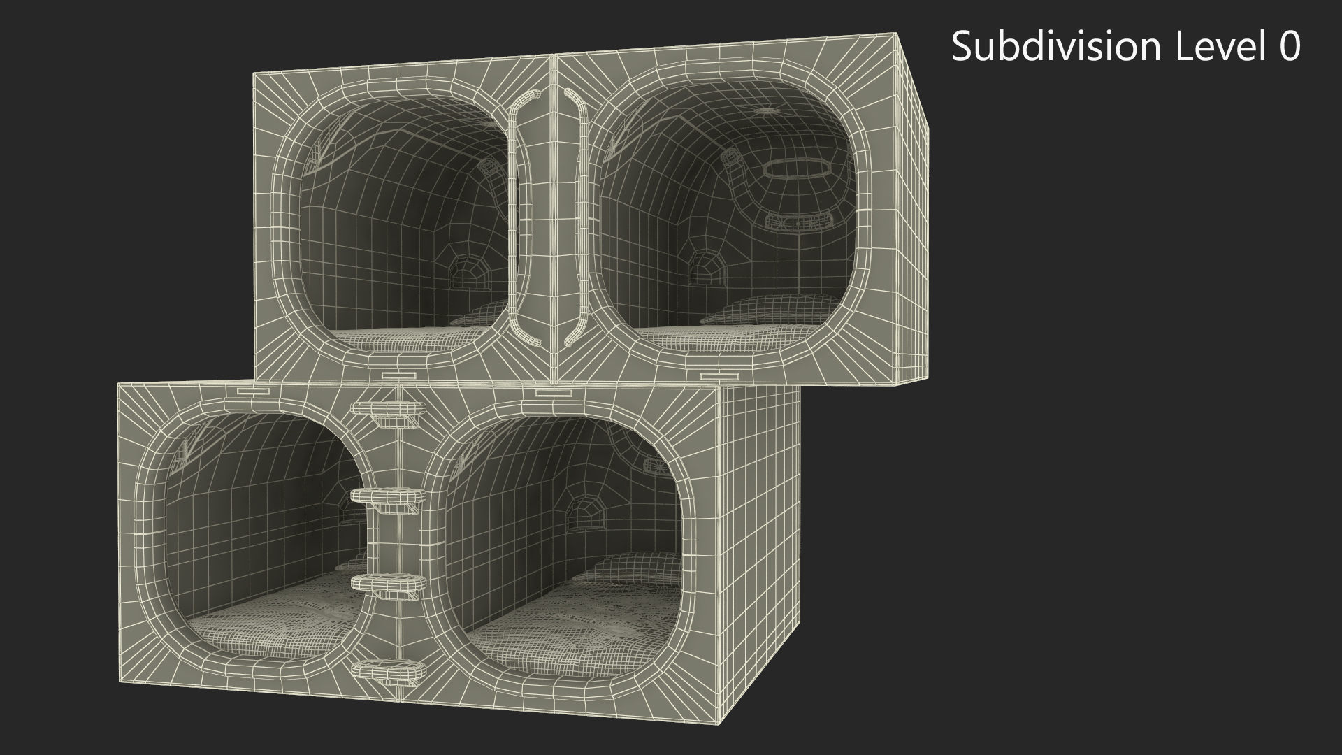 Capsule Hotel with Orange Interior 3D model