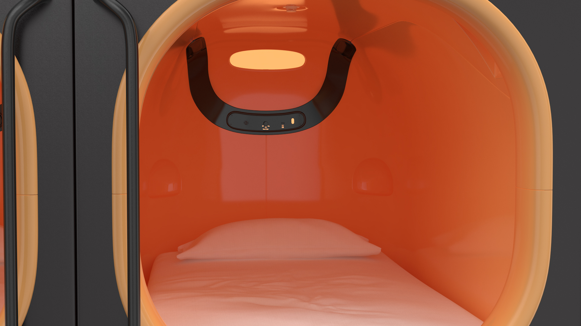 Capsule Hotel with Orange Interior 3D model