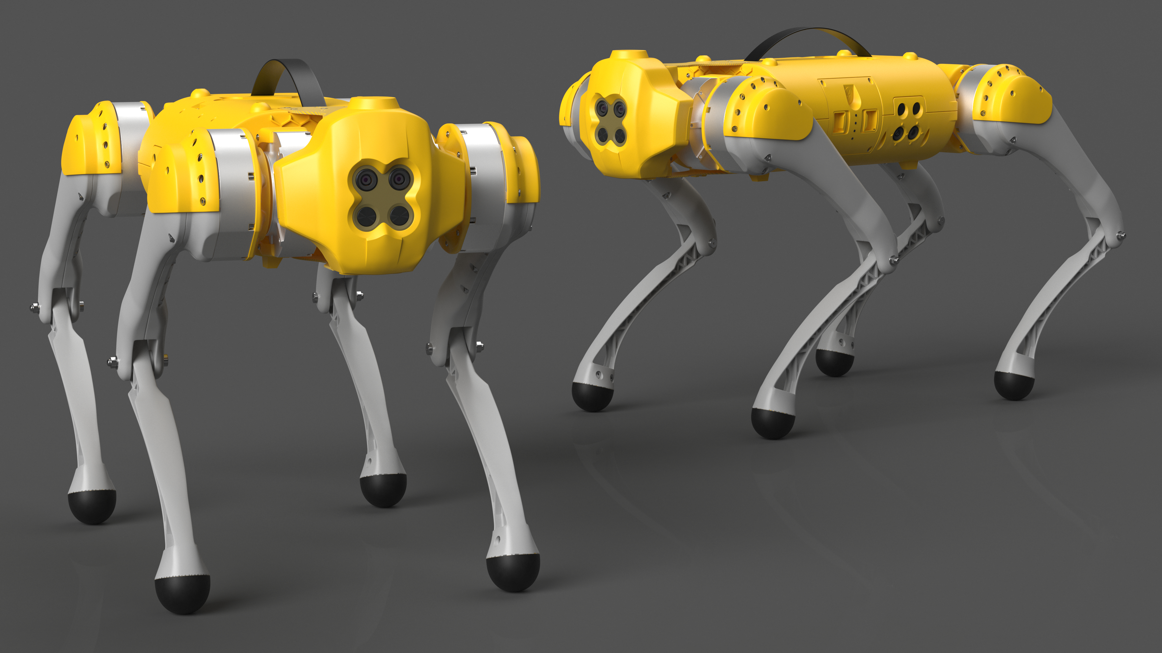 3D Bionic Dog Robot Yellow model