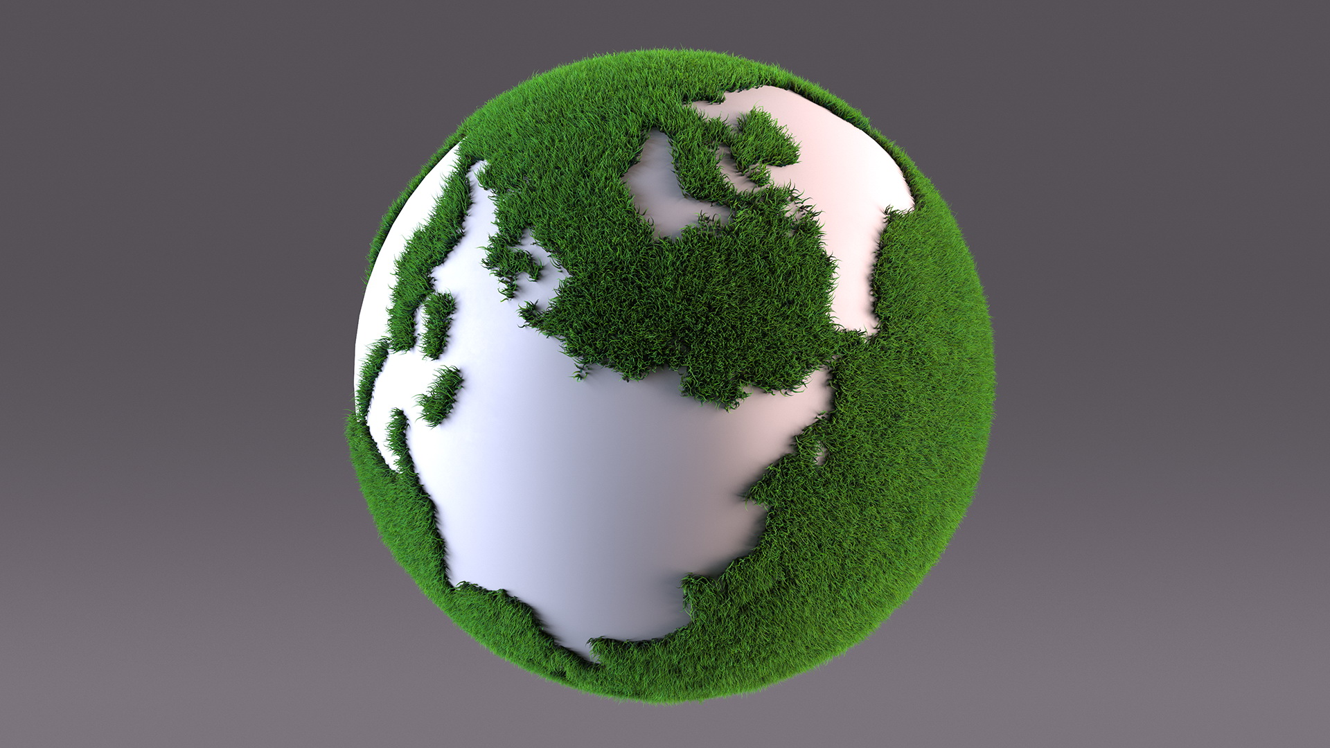 3D model Grass Stylized Earth Globes Set Fur