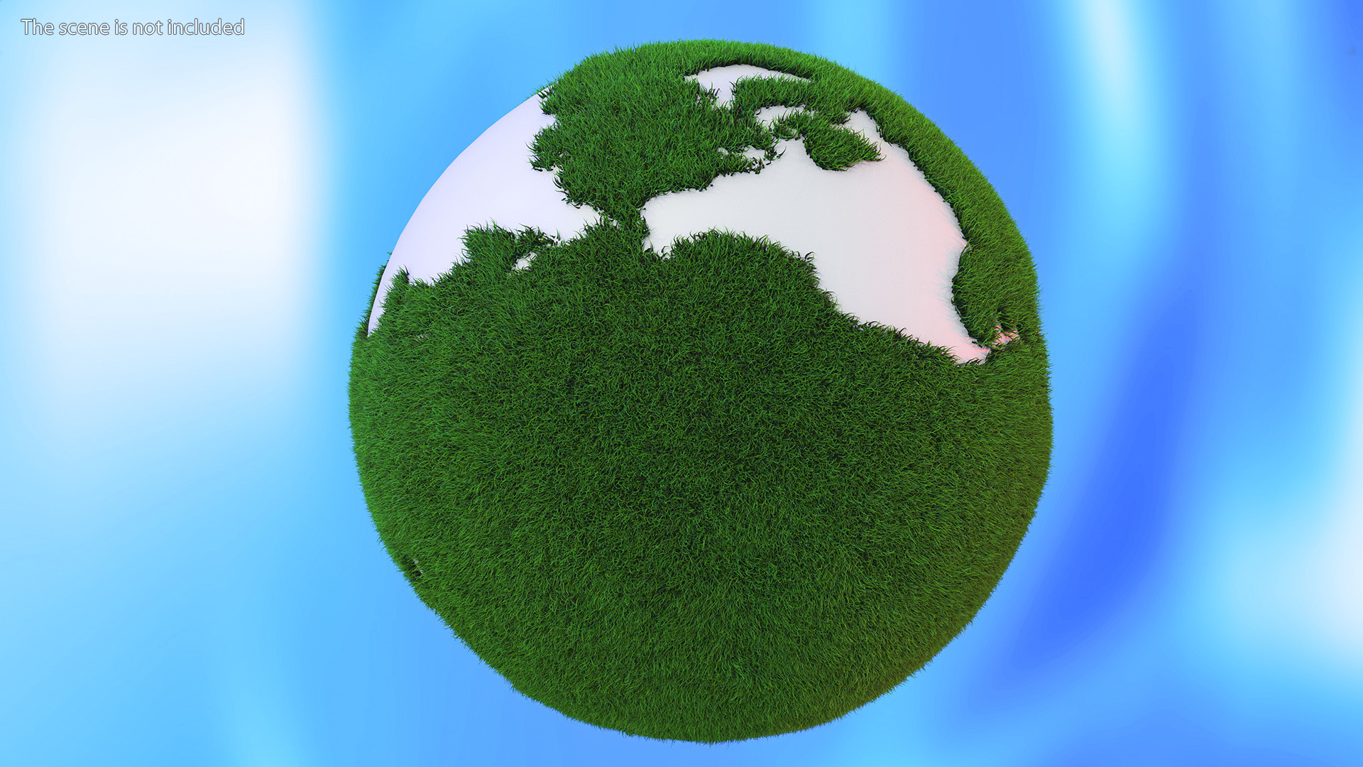 3D model Grass Stylized Earth Globes Set Fur