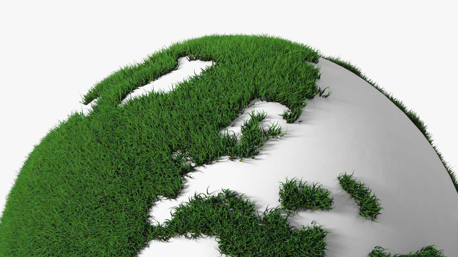 3D model Grass Stylized Earth Globes Set Fur