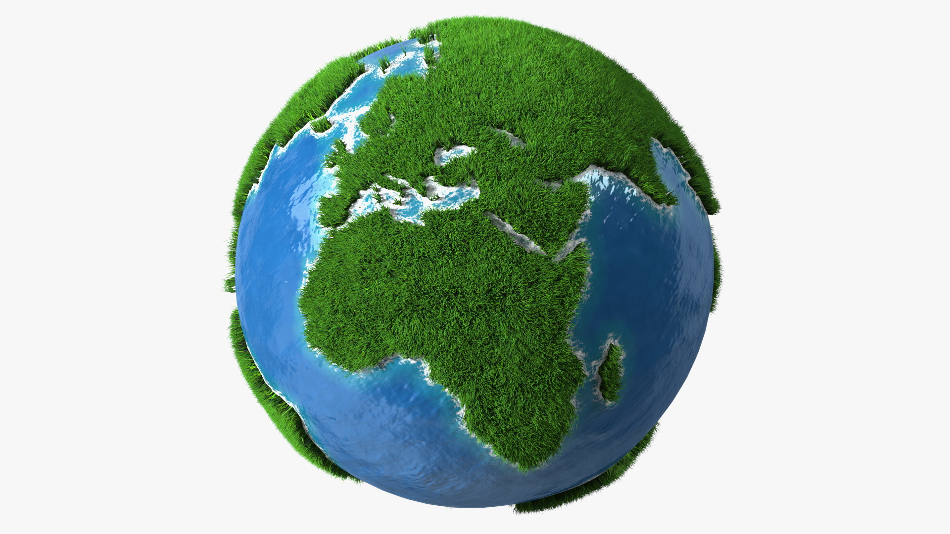 3D model Grass Stylized Earth Globes Set Fur