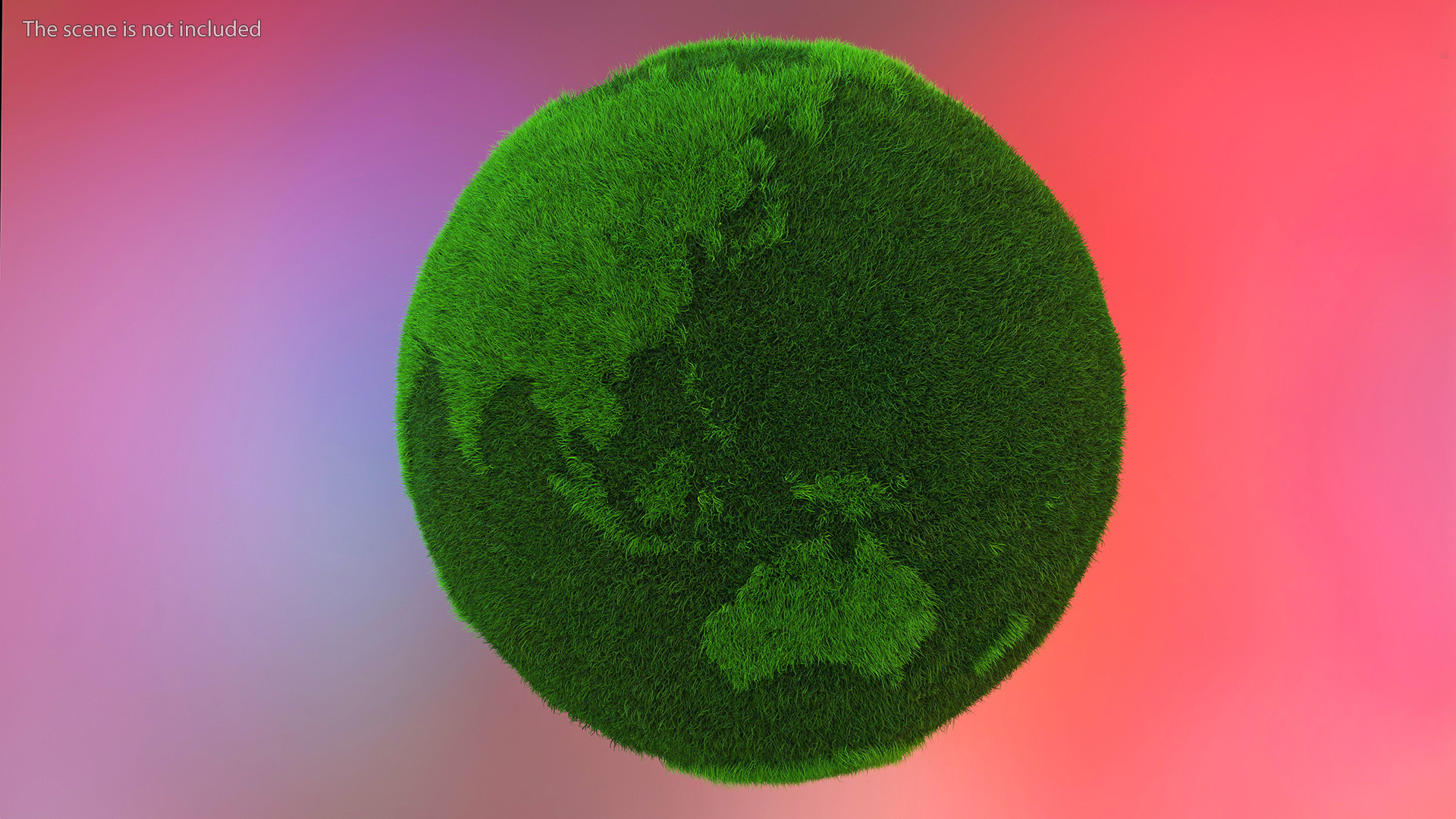 3D model Grass Stylized Earth Globes Set Fur