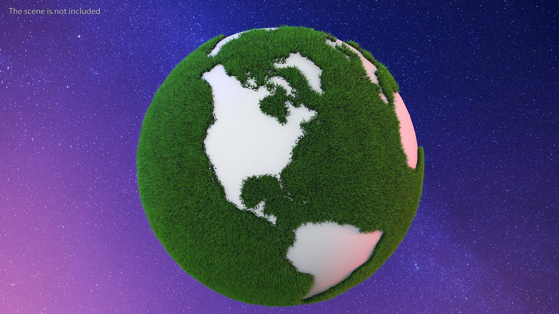 3D model Grass Stylized Earth Globes Set Fur