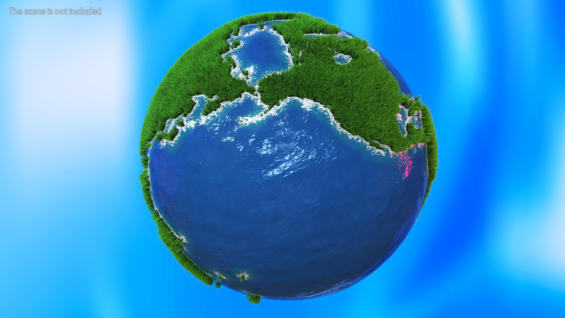 3D model Grass Stylized Earth Globes Set Fur