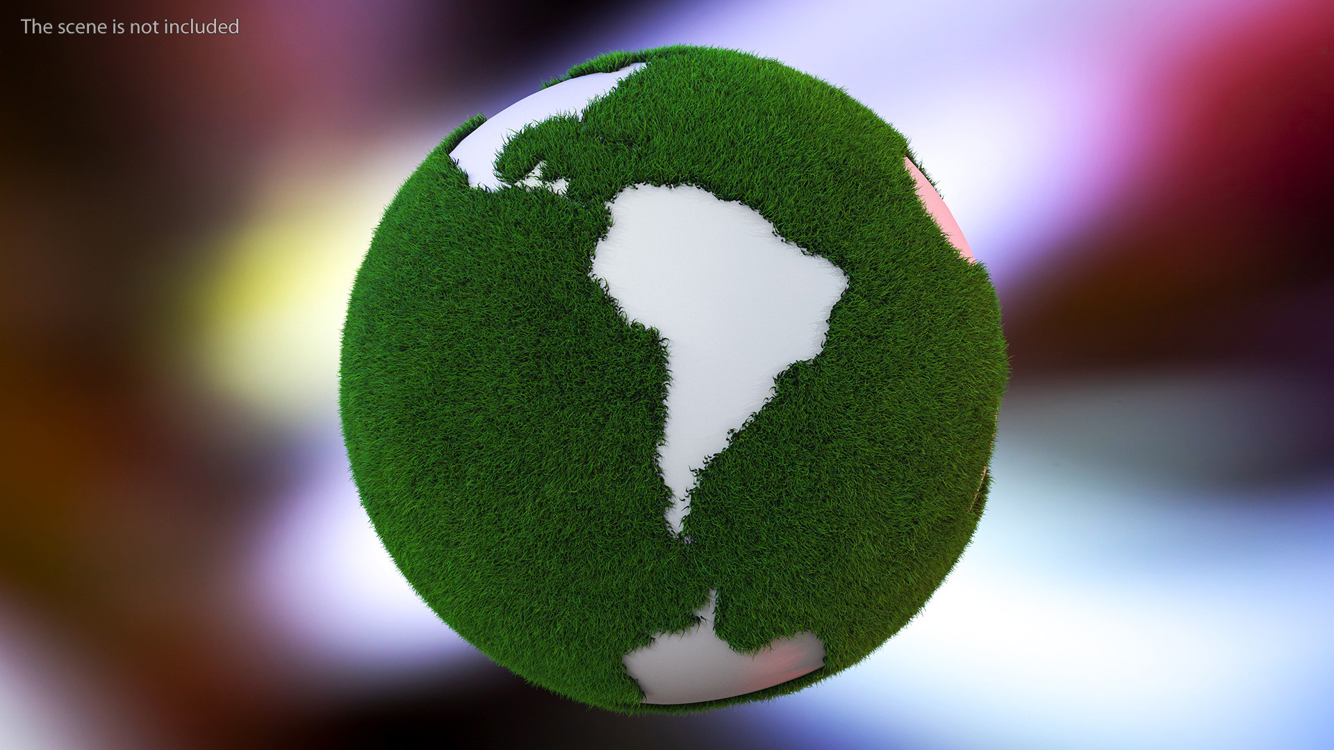 3D model Grass Stylized Earth Globes Set Fur