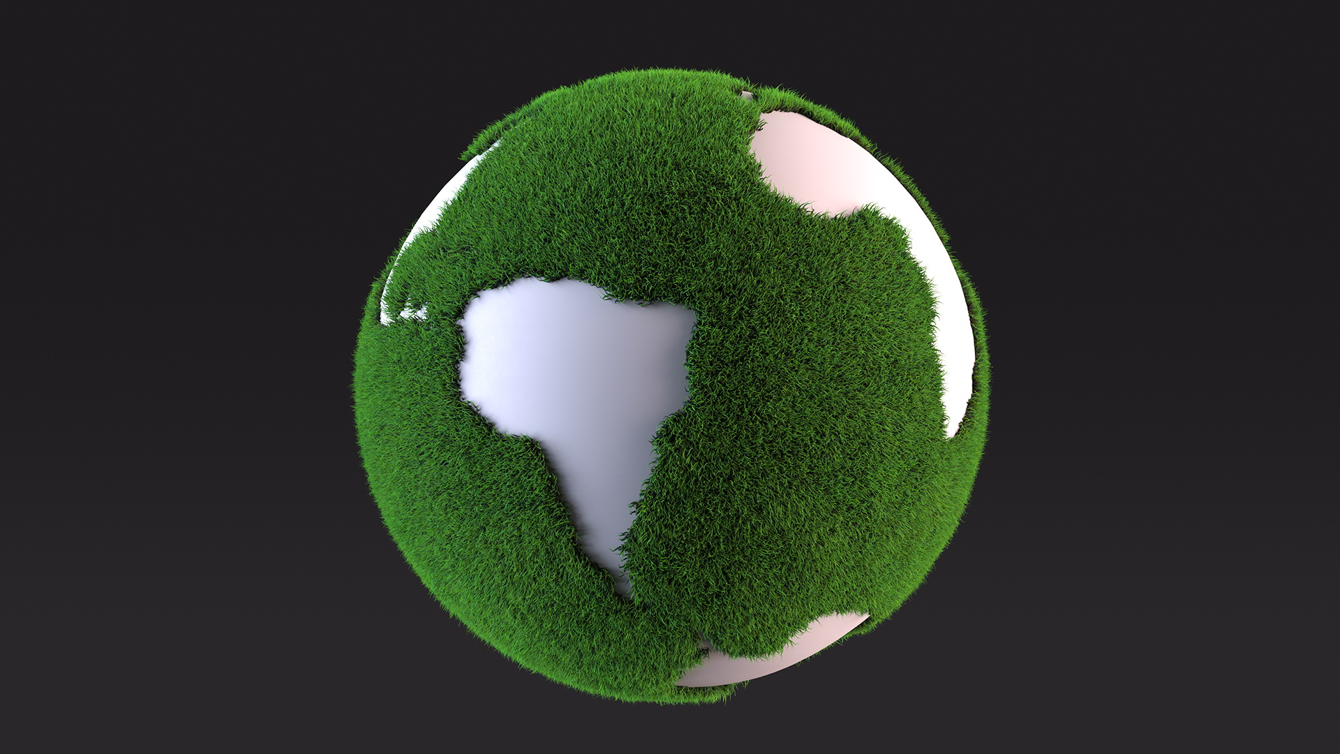 3D model Grass Stylized Earth Globes Set Fur