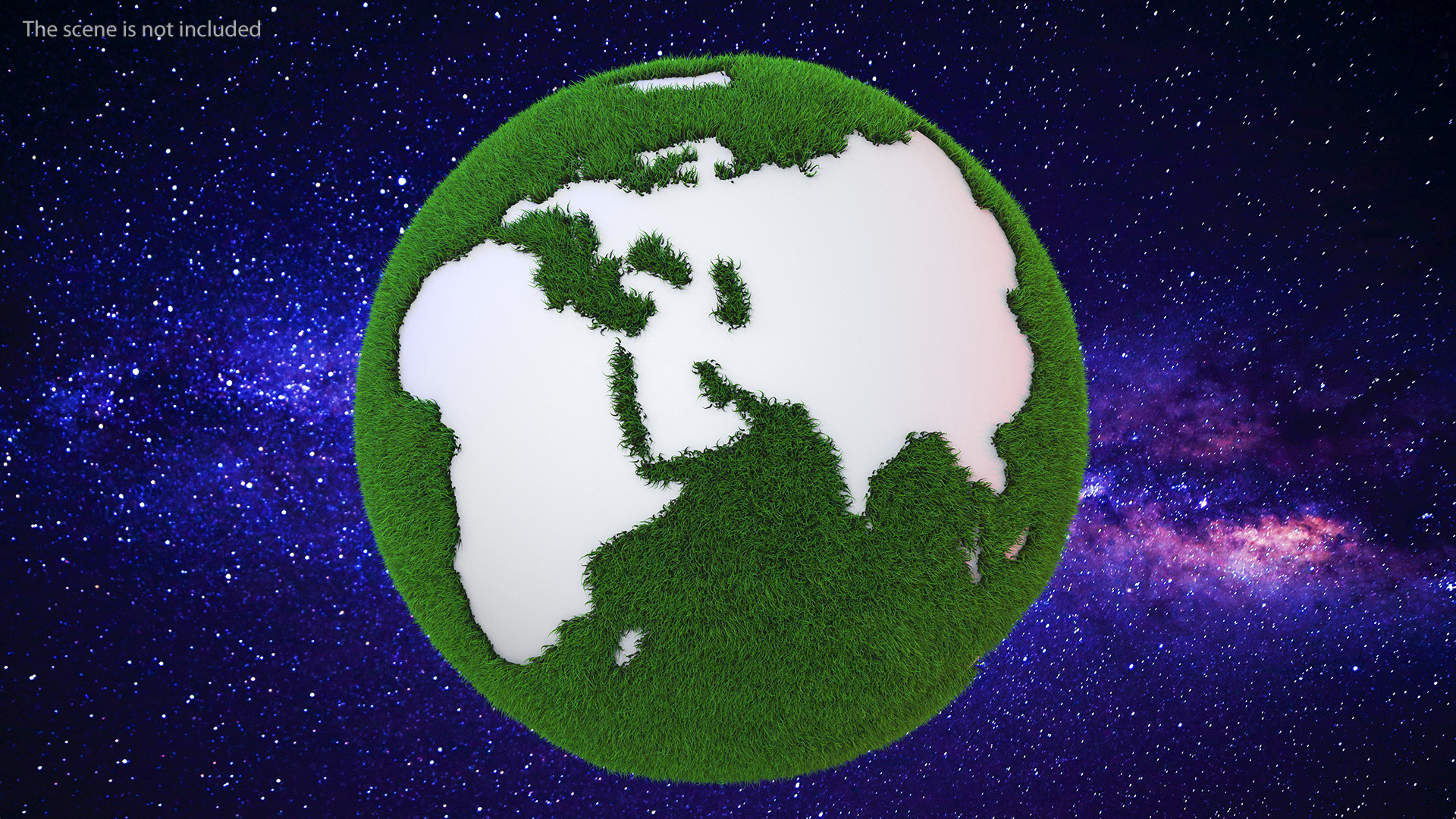 3D model Grass Stylized Earth Globes Set Fur