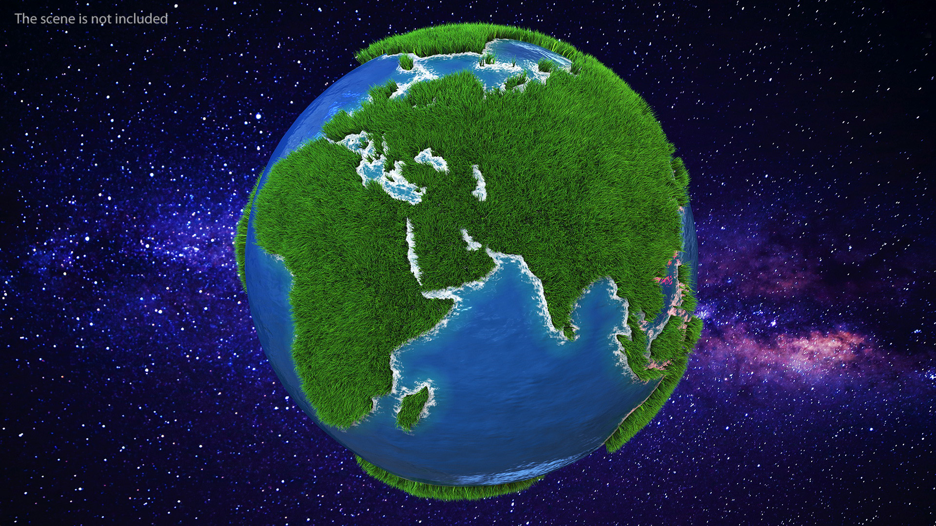 3D model Grass Stylized Earth Globes Set Fur