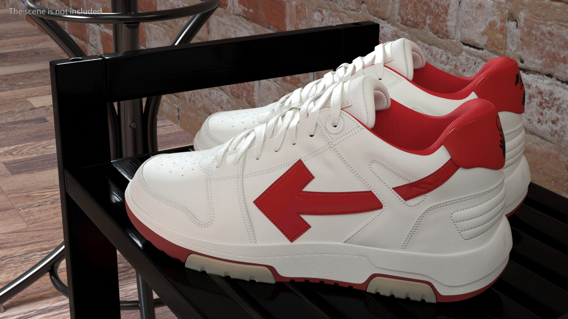 Sports Sneakers Off White Red 3D model