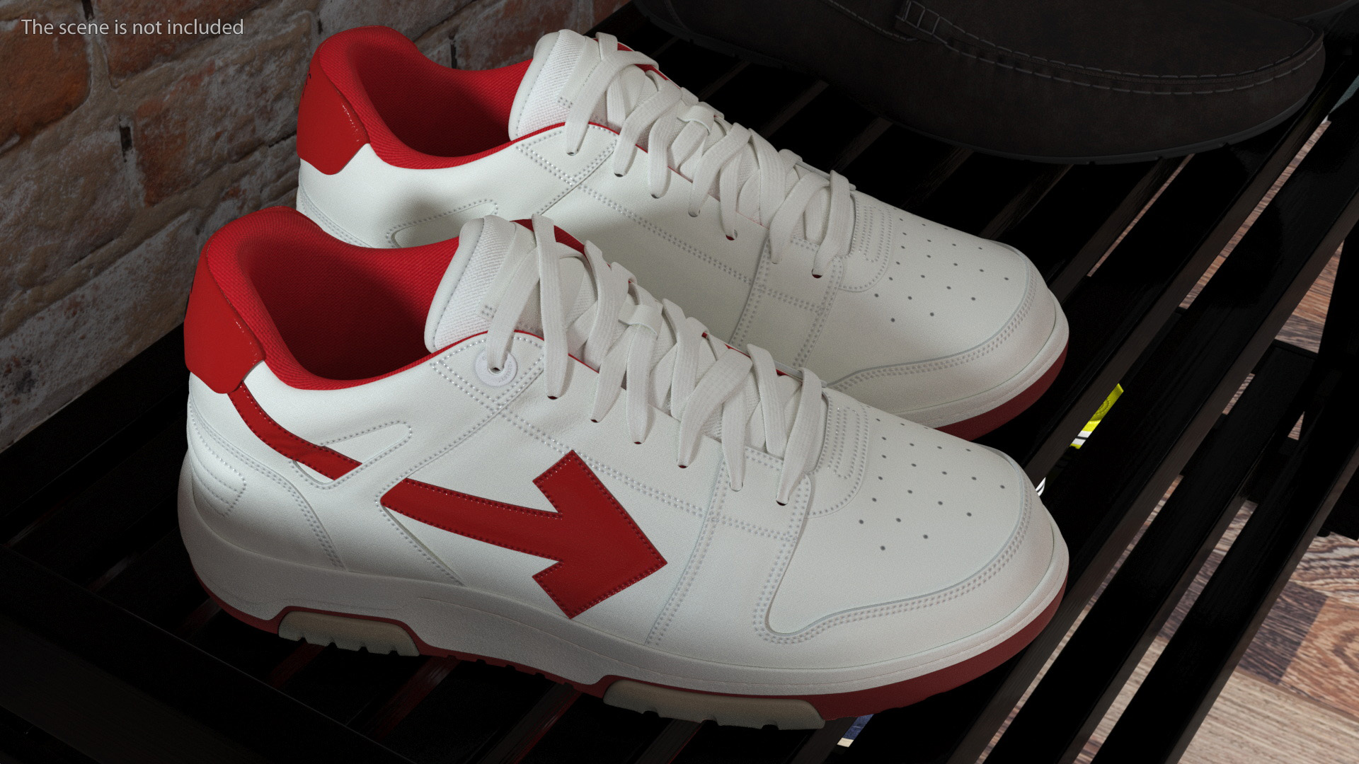 Sports Sneakers Off White Red 3D model