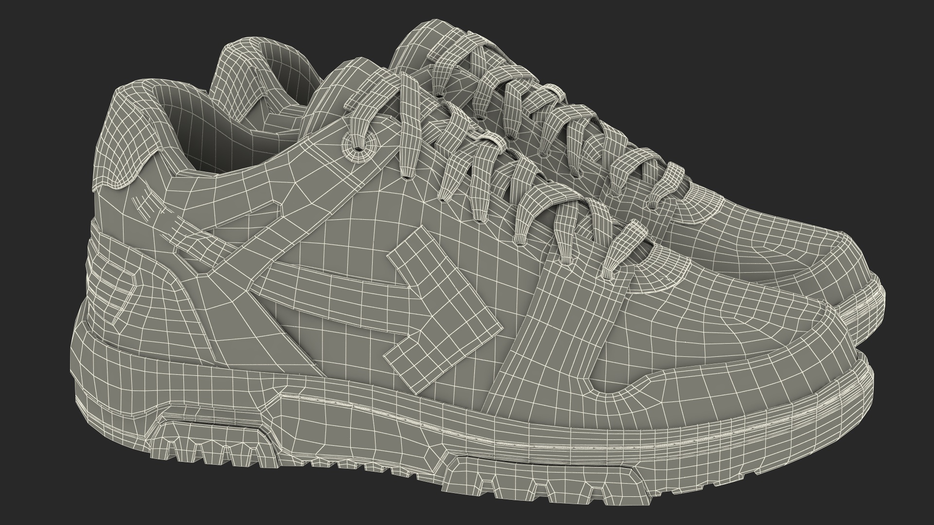 Sports Sneakers Off White Red 3D model