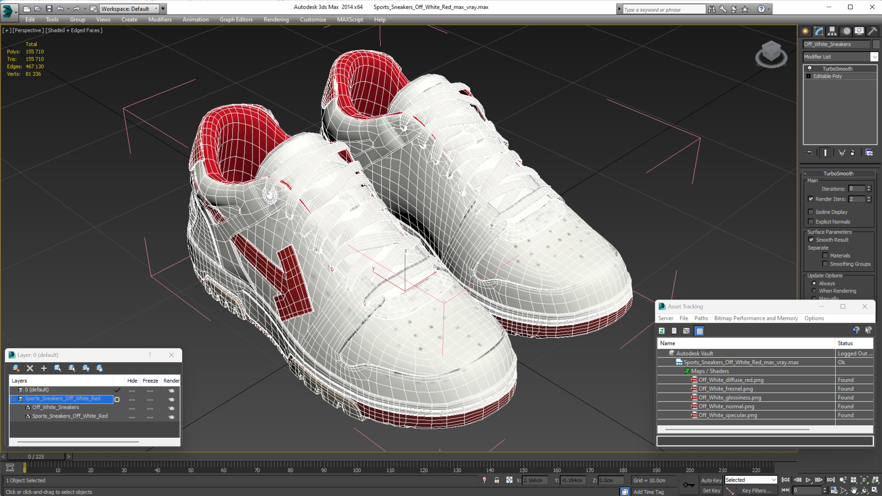 Sports Sneakers Off White Red 3D model