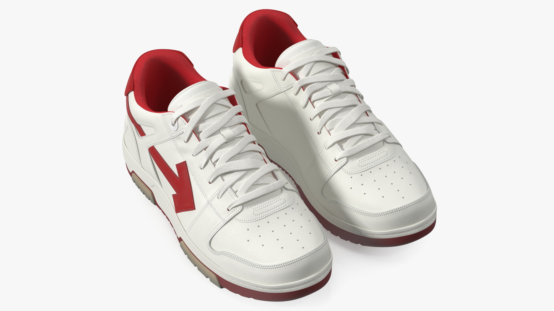 Sports Sneakers Off White Red 3D model