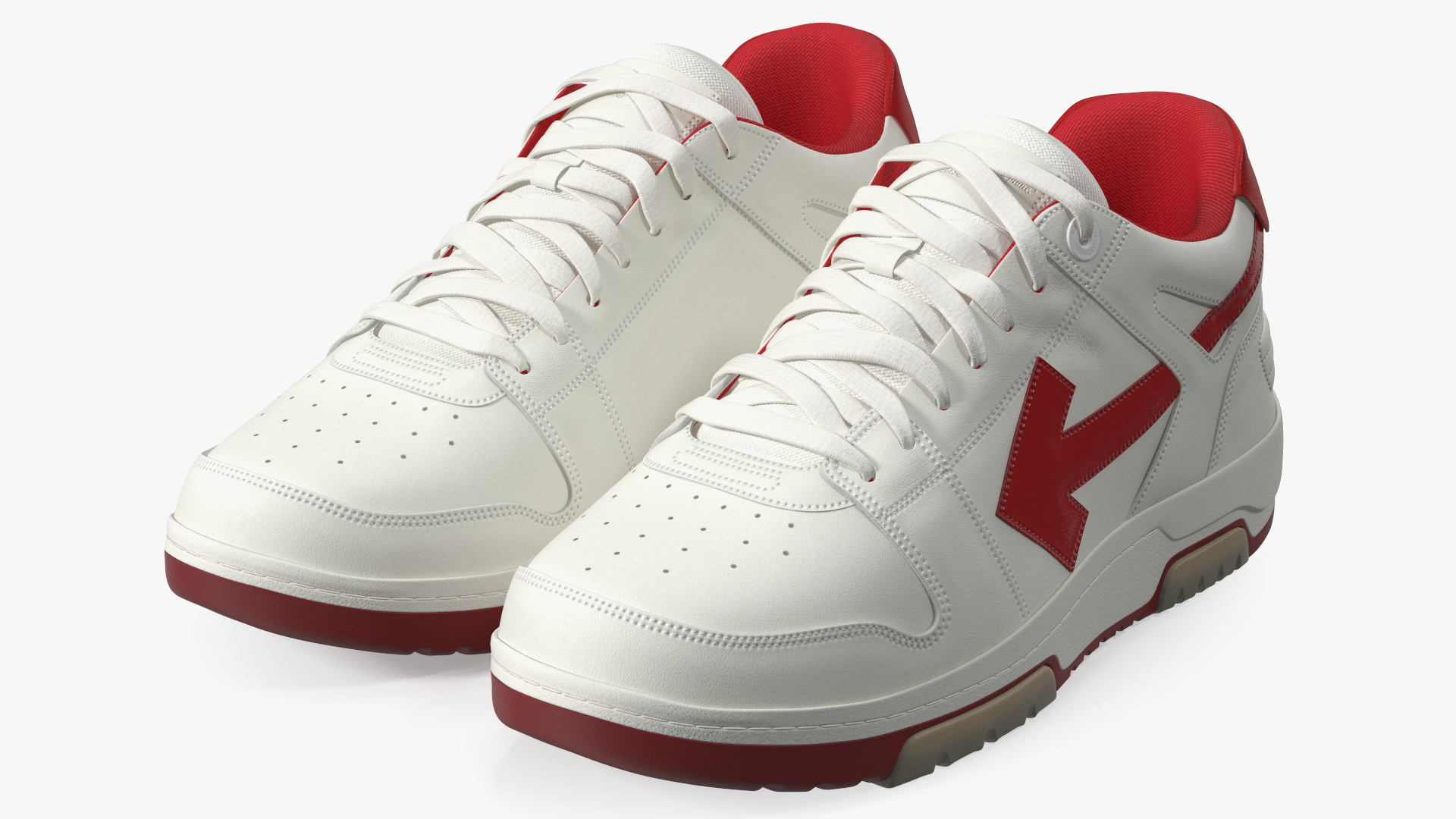 Sports Sneakers Off White Red 3D model