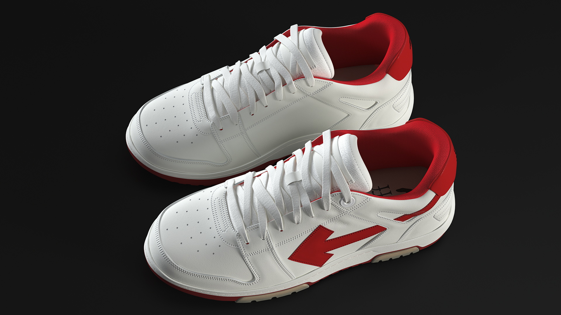 Sports Sneakers Off White Red 3D model