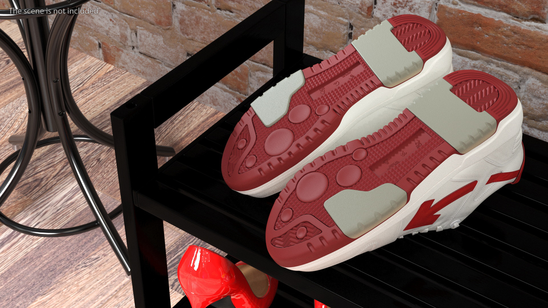 Sports Sneakers Off White Red 3D model