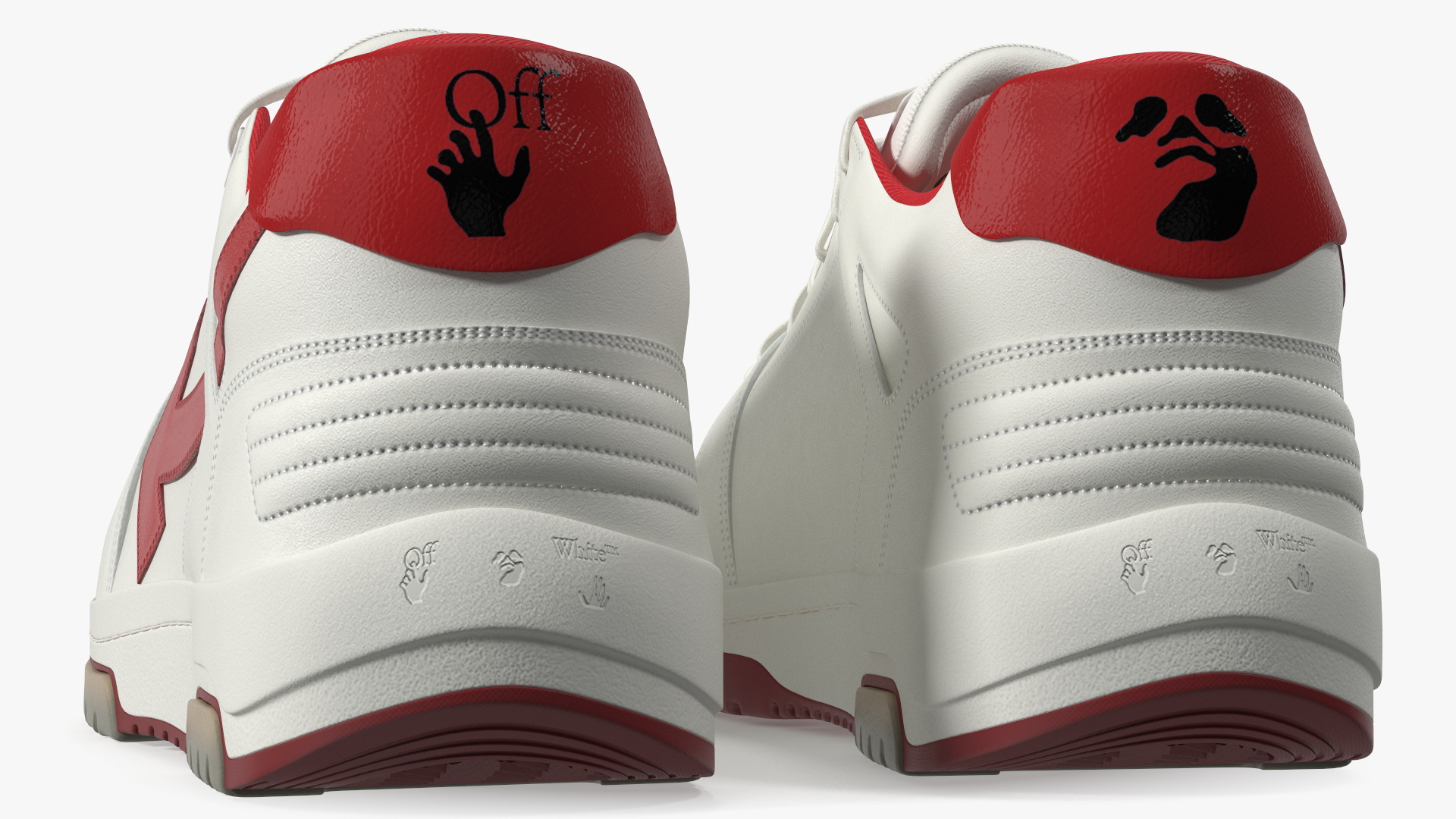 Sports Sneakers Off White Red 3D model