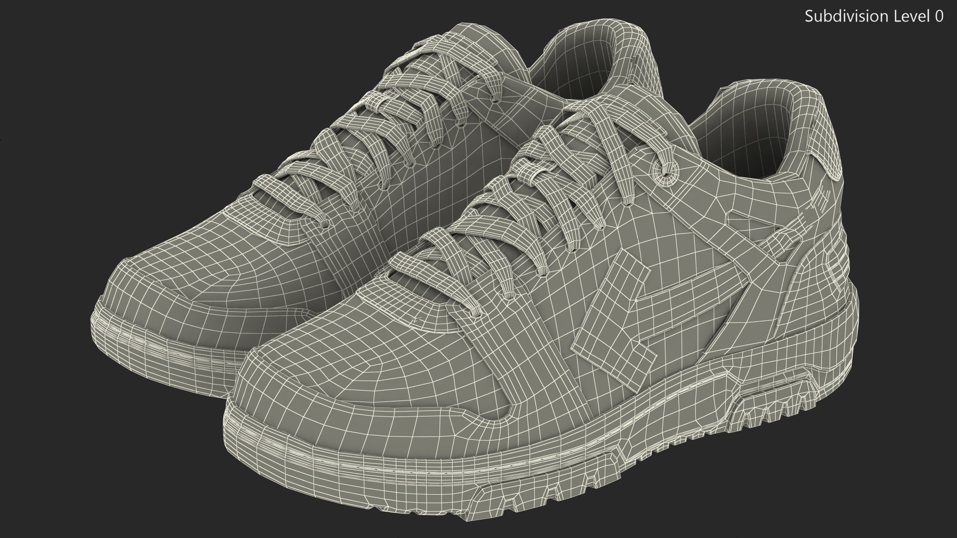 Sports Sneakers Off White Red 3D model