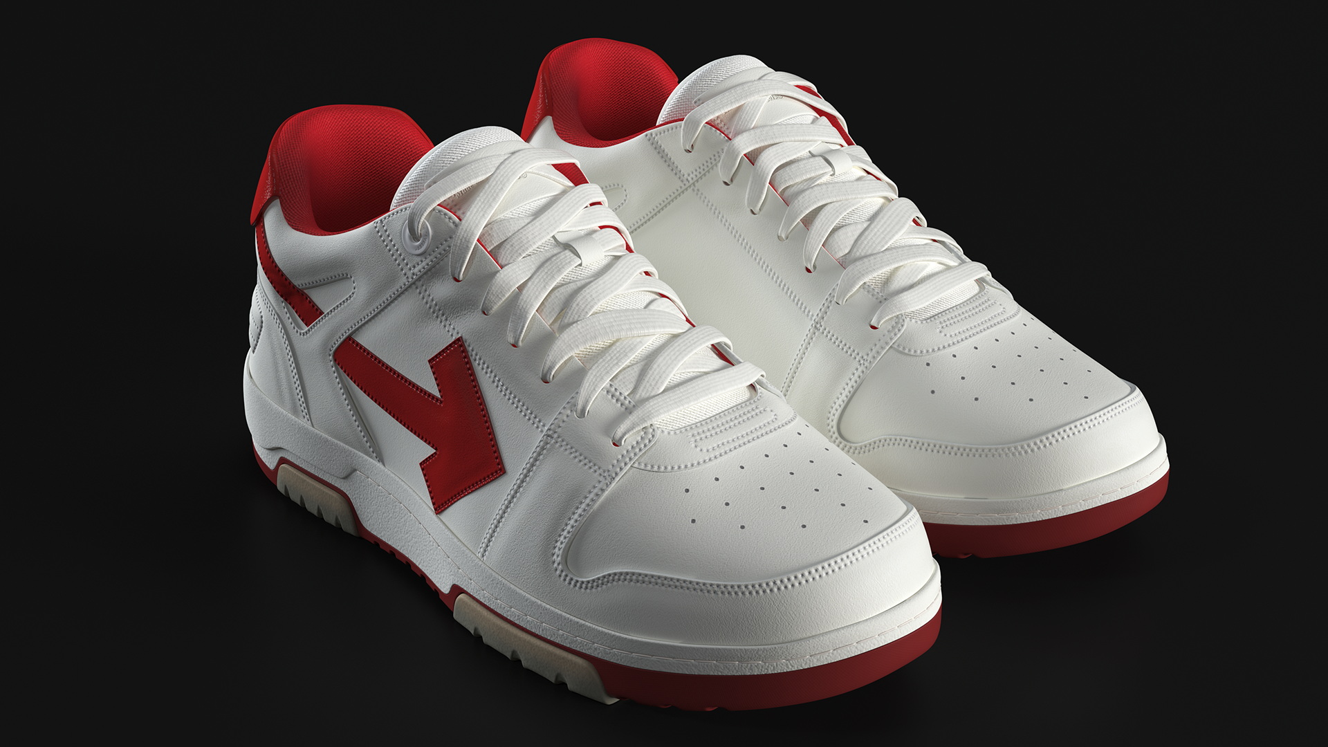 Sports Sneakers Off White Red 3D model