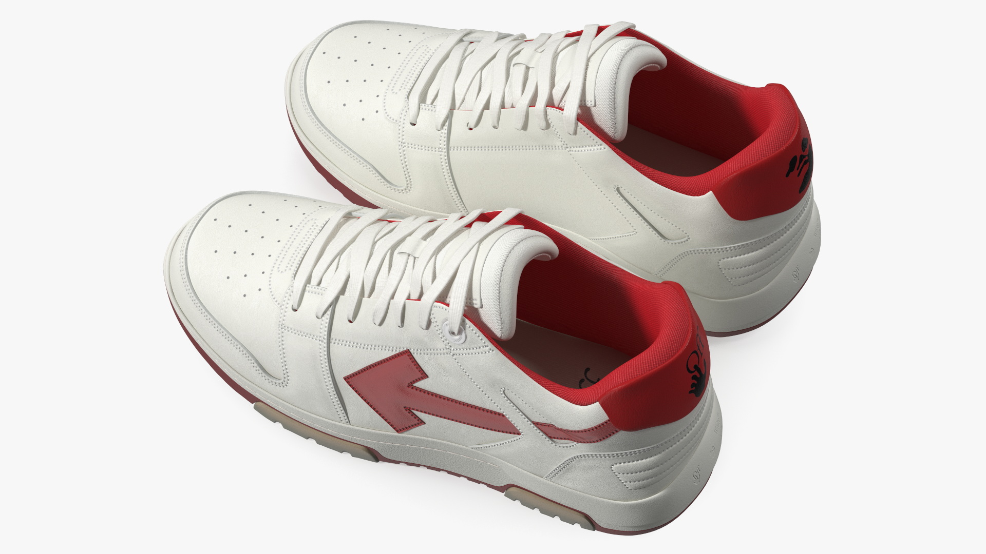 Sports Sneakers Off White Red 3D model