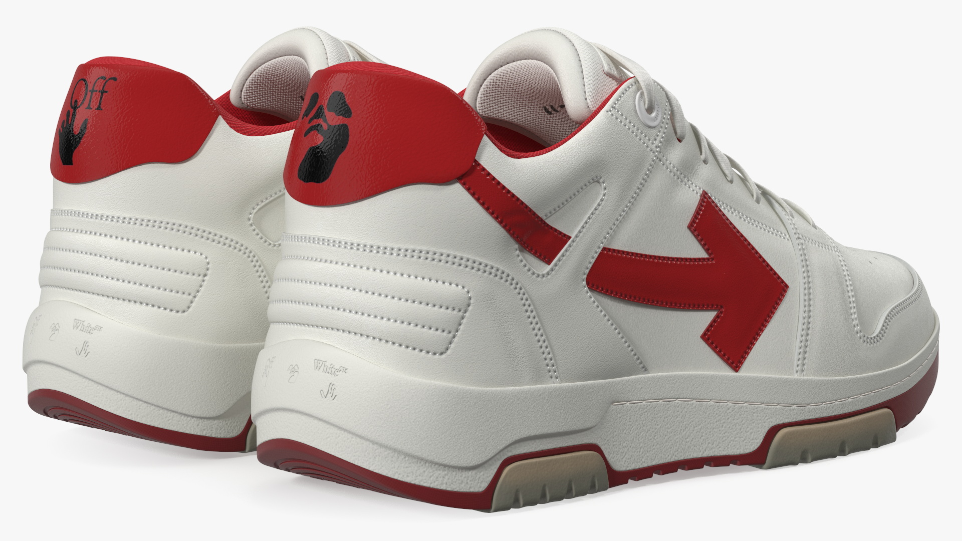 Sports Sneakers Off White Red 3D model