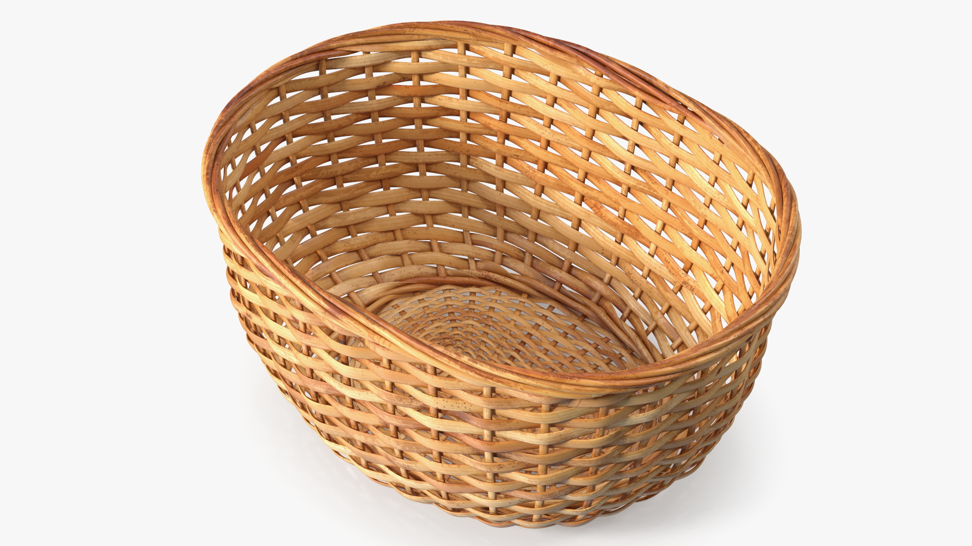 Wicker Basket Made of Straw 3D