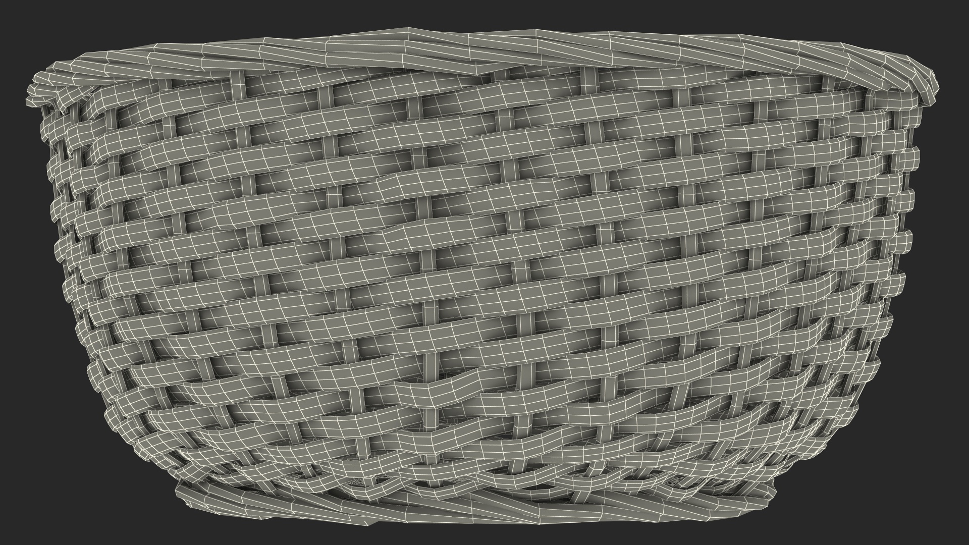 Wicker Basket Made of Straw 3D