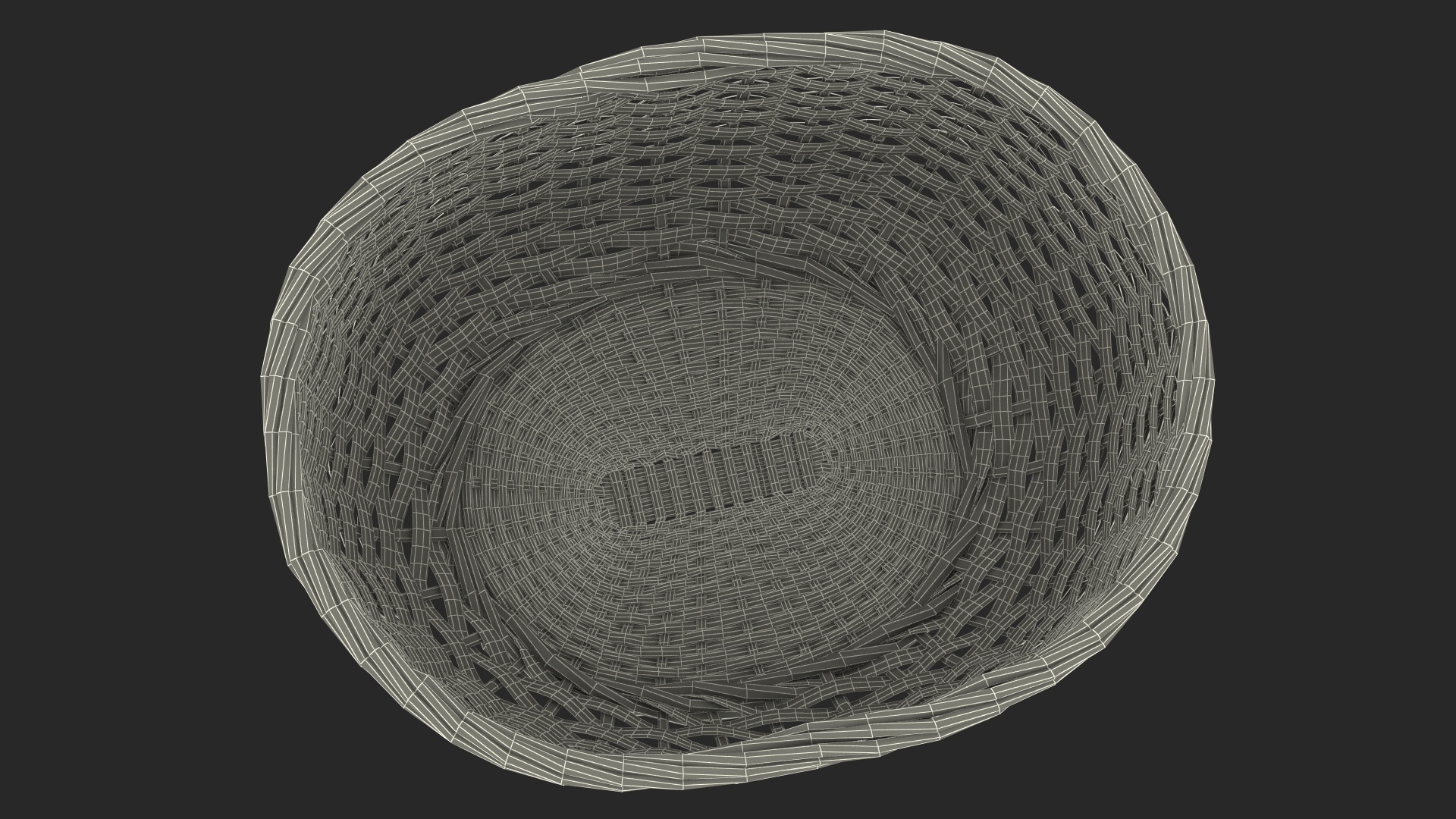 Wicker Basket Made of Straw 3D