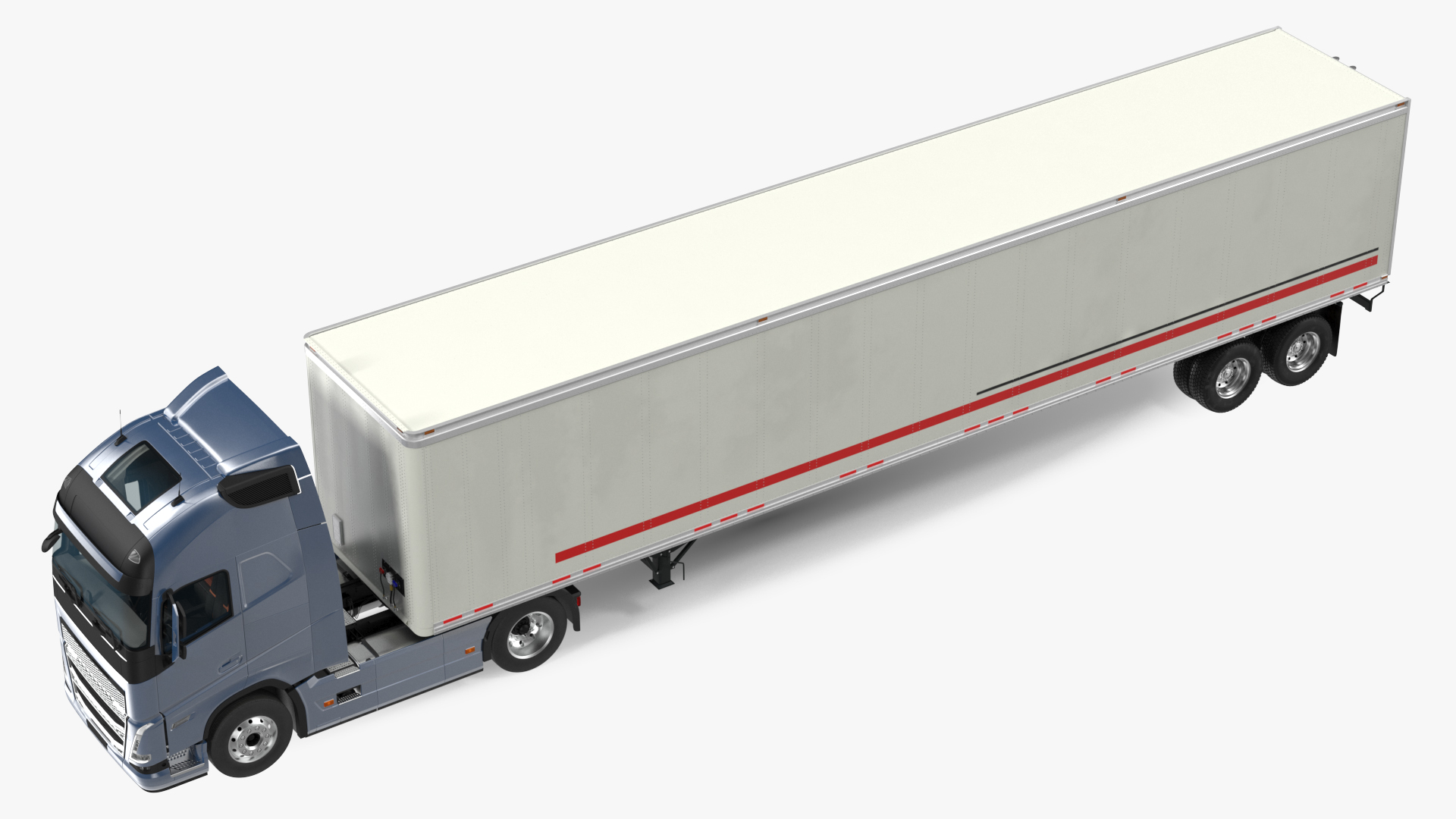 3D model Cabover 4x2 Lorry with Trailer