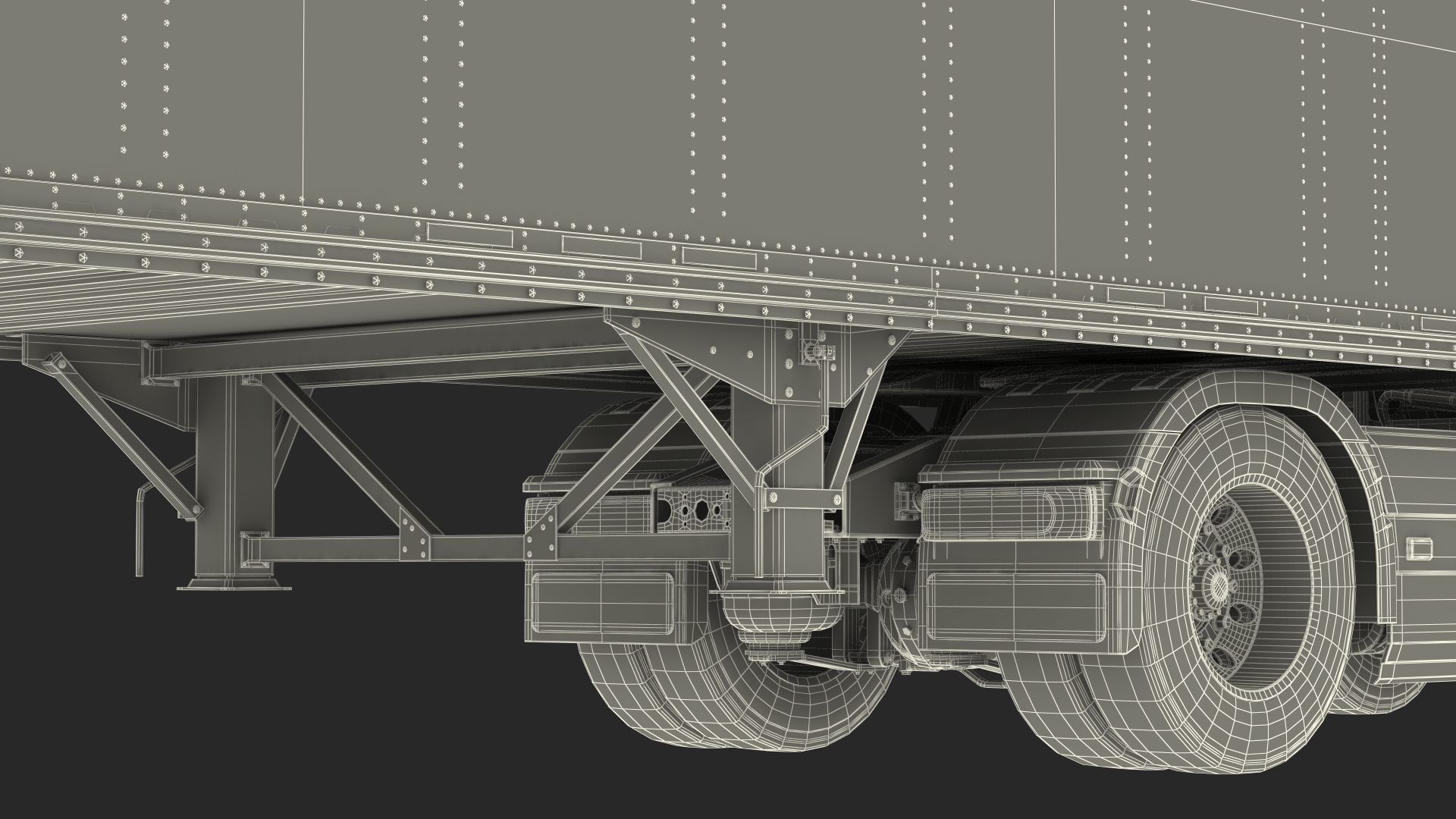 3D model Cabover 4x2 Lorry with Trailer